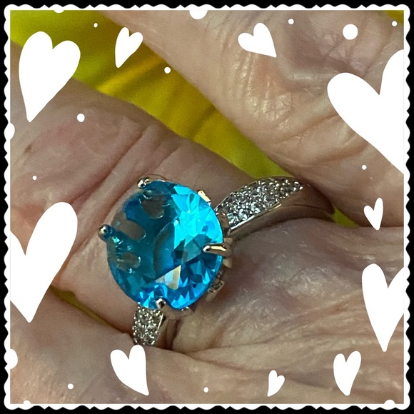 ❤️ Blue Sapphire 925 Silver Ring Size 7 - Picture 6 of 6